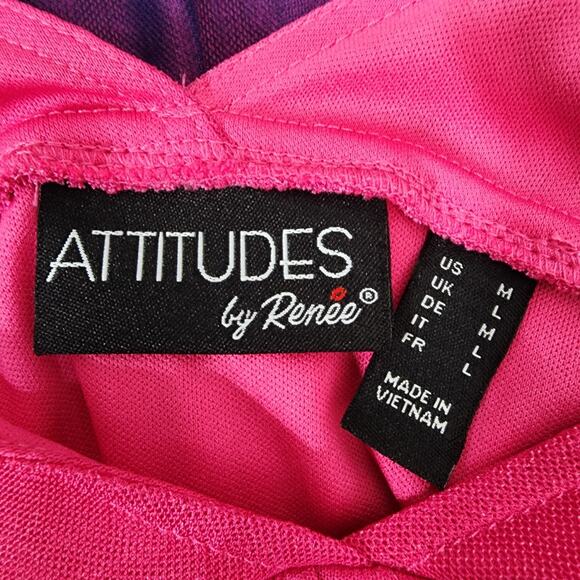 Attitudes by Renee Como Jersey & Mesh Ombre Swing Top Size Medium Evening Lilly - Picture 8 of 11